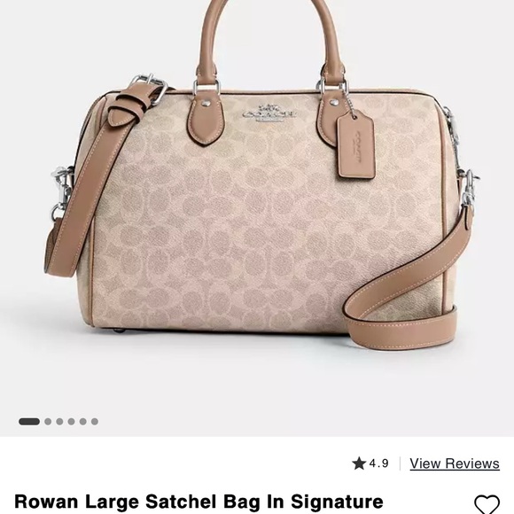 Coach Signature Satchel Bag - Beige and Tan - Picture 1 of 6